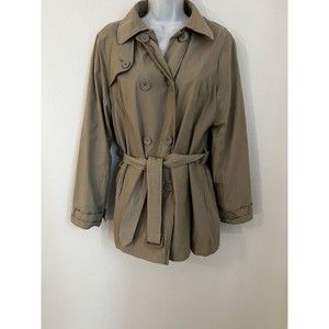 Target Dry Womens Jacket Size M Belted Beige Short Trench Medium Lined